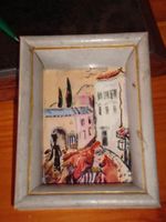 kleines Hinterglasgemälde,  expressionistisch