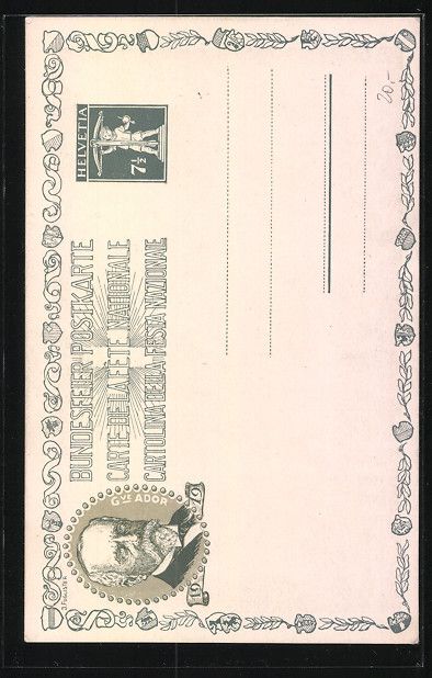 Cartoline postali: Schweizer Bundesfeier 1919, Gottfried Ke – Usato da Berlin venduto da bartko-reher 1
