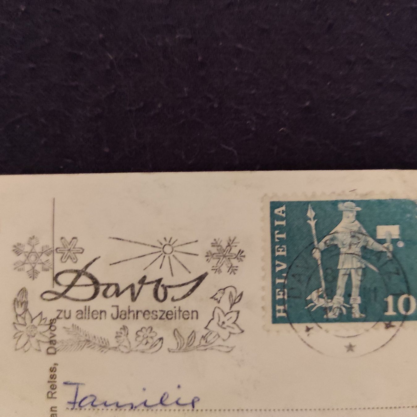 Ansichtskarten: Alte Postkarte Davos Winterlandschaft frankiert – Gebraucht aus Münchwilen AG von Choche1 1