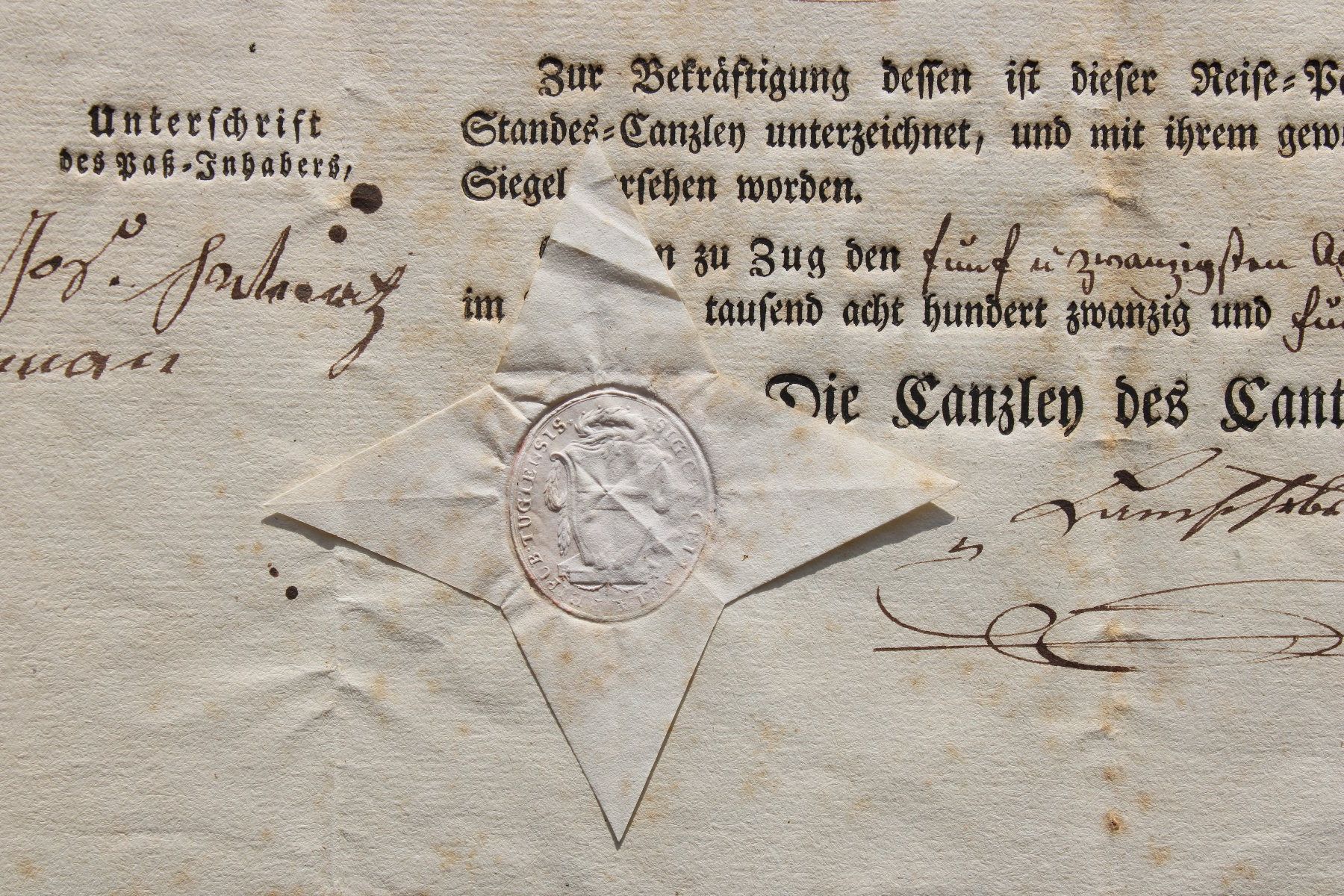 Bücher: REISE-PASS SCHWEIZERISCHE EIDSGENOSSENSCHAFT,1825,SELTEN – Gebraucht aus Guensberg von  5