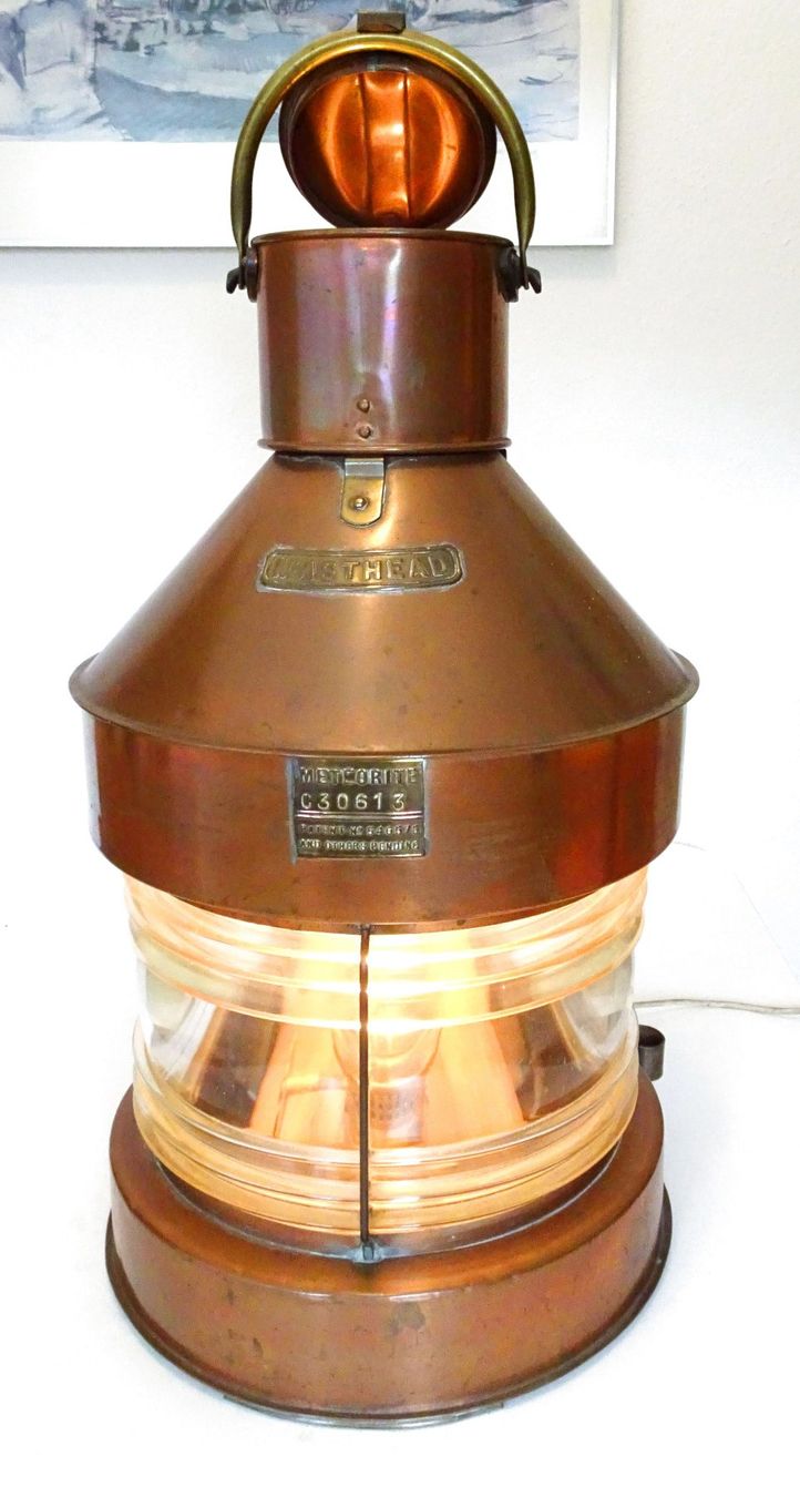 Lampade: Antike Masttop-Metorit-Schiffslampe (ca. 1905) – Usato da Brione (Verzasca) venduto da nevagiu
