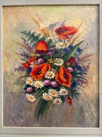 53.5x63/ R.Michel/ Öl Gemälde Sommerliches Blumenstillleben
