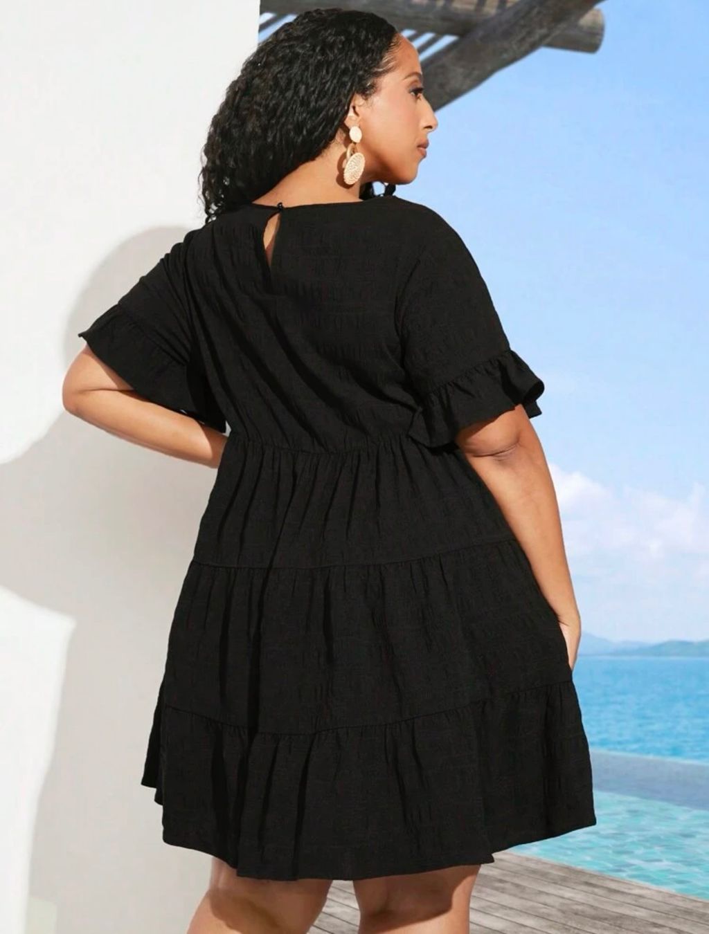 Shein Kleider: Kleid mit Volants schwarz Gr. 56 / 58 / 60 – Gebraucht aus Pratteln von a23_j2gs 1
