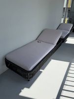 Gartenliege / Sonnenliege Rattan Grau  verstellbar