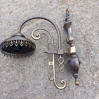 Antike Wandlampe Messing Jugendstil