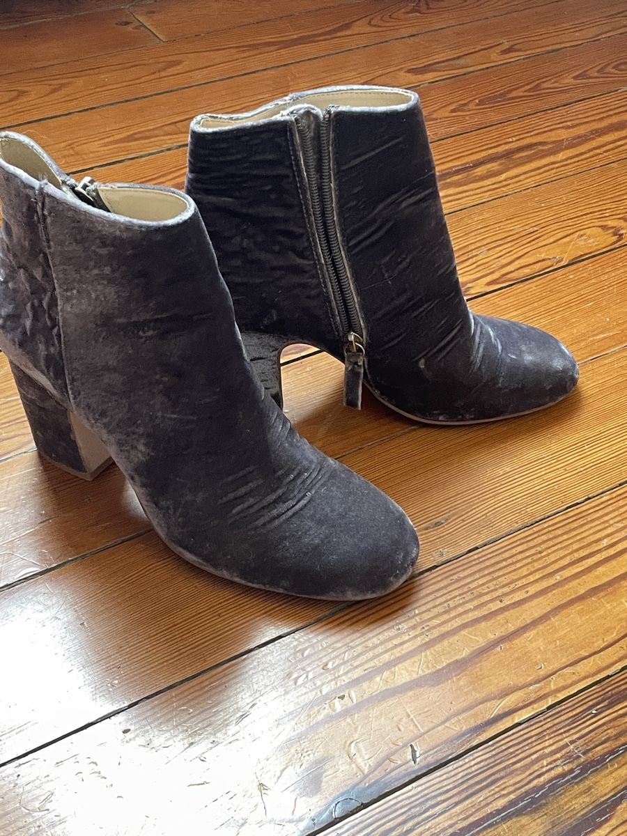 Zara Scarpe da donna: Stivaletti in velluto grigio blu – Usato da Zürich venduto da VFC161 2