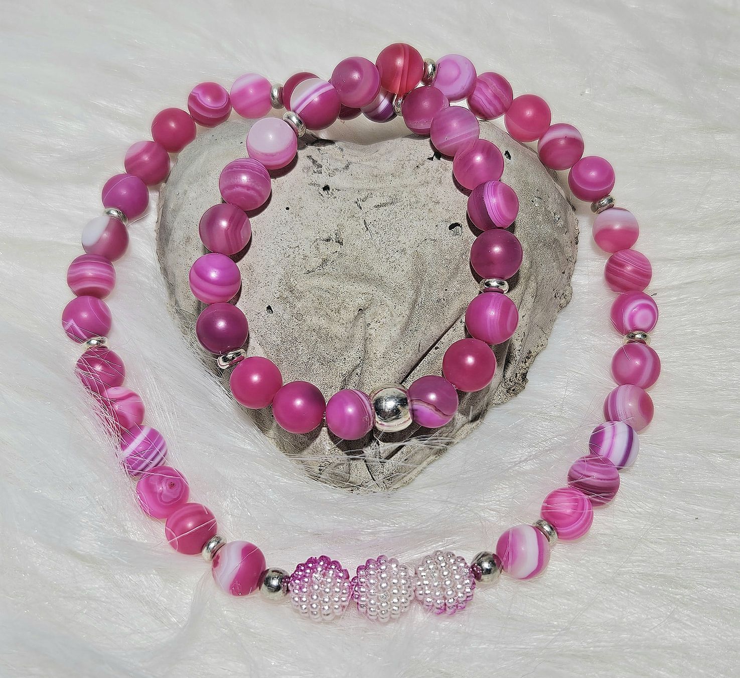 Catenine: feine pinke Achat-K. - Spendenaktion – Nuovo (secondo la descrizione) da Unterkulm venduto da Nachtigall 4