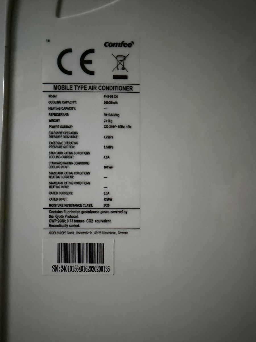 Comfee Klimageräte: Climatiseur mobile Comfee 9000 BTU avec télécommande – Gebraucht aus Lausanne von oenix 3