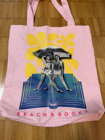 Sommer Tasche, Pink, Motiv "Beach & Books", NEU!