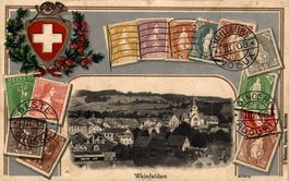 Weinfelden. Prägerand mit Schweizer Briefmarken
