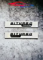 Mercedes AMG Biturbo 3D Aufkleber Emblem Logo Schwarz/Chrom