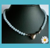 SALE KETTE STEINKETTE EDELSTEINKETTE AQUAMARIN - QUARZ