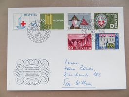 Gelaufener Satzbrief FDC Werbe- und Gedenkmarken 1963