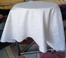 Damast-Tischdecke rund 170 cm, Apelt, weiss