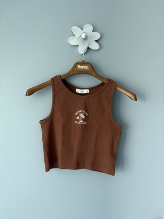 Débardeur C&A marron imprimé taille 13 ans