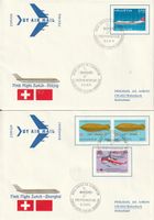 2 Briefe Erstflug Zürich-Peking/Shanghai, 1975, Top!
