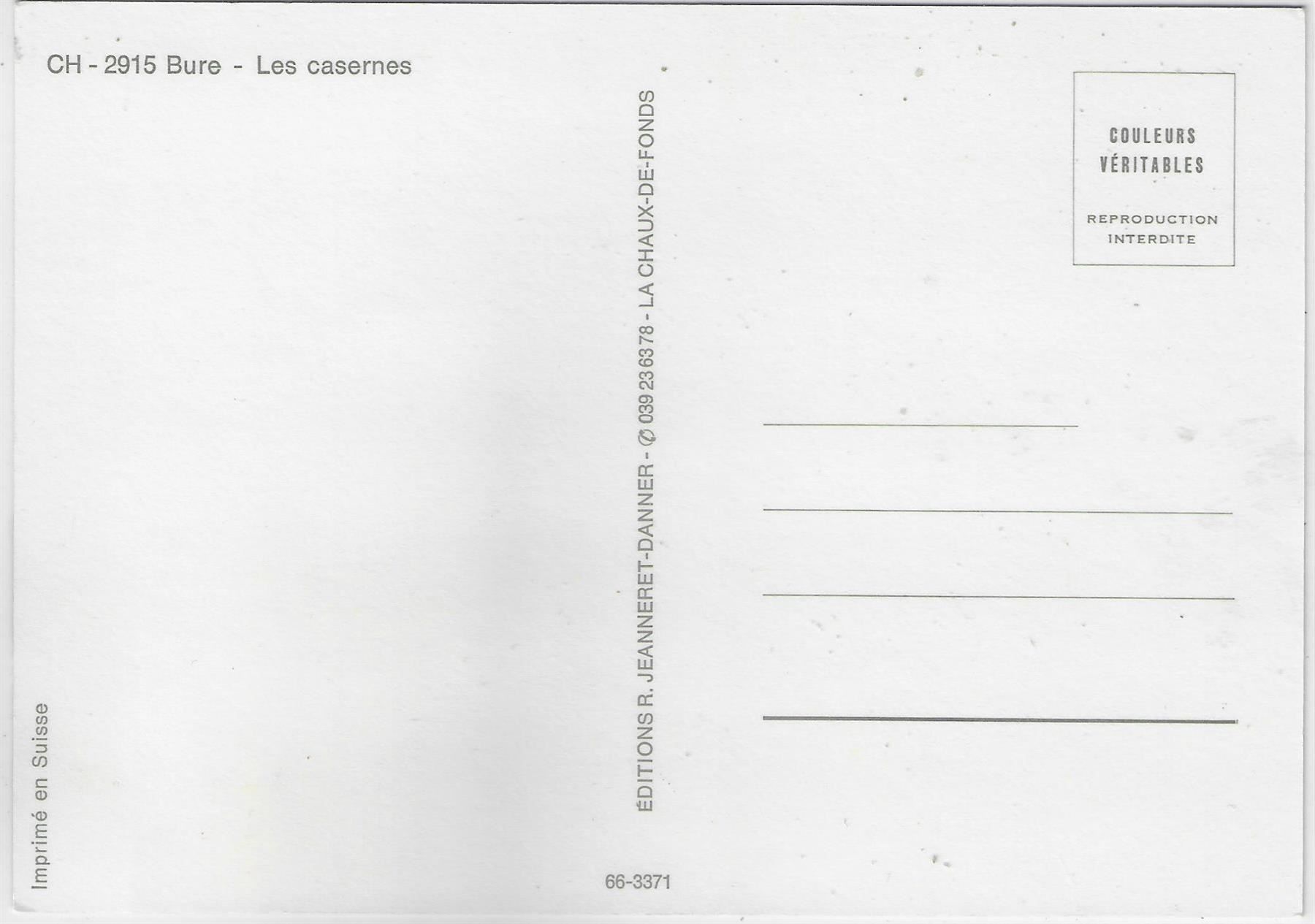 Cartoline postali: Bure - Les casernes – Usato da Ettingen venduto da Kartenplanet 1