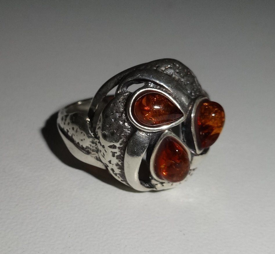Anelli: ECHT! * Bernstein RING 925 Silber VP 75,- – Nuovo e nell'imballaggio originale da Visp venduto da steinschmuckwelt 3