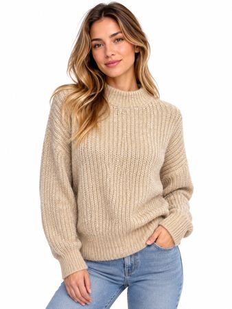Reken Maar Strickpullover Gr. S beige Turtleneck