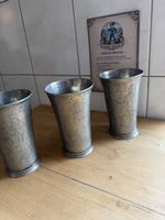 Zinnbecher mit Gravur und Stempel 3 Stk. 55 Zeichen