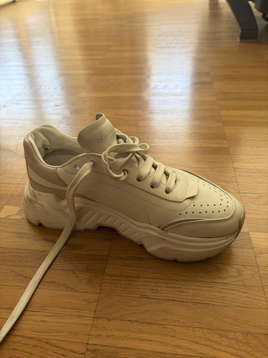 Dolce & Gabbana Scarpe da donna: Dolce & Gabbana weiss Leder Sneaker – Usato da Herisau venduto da ogkosta 3