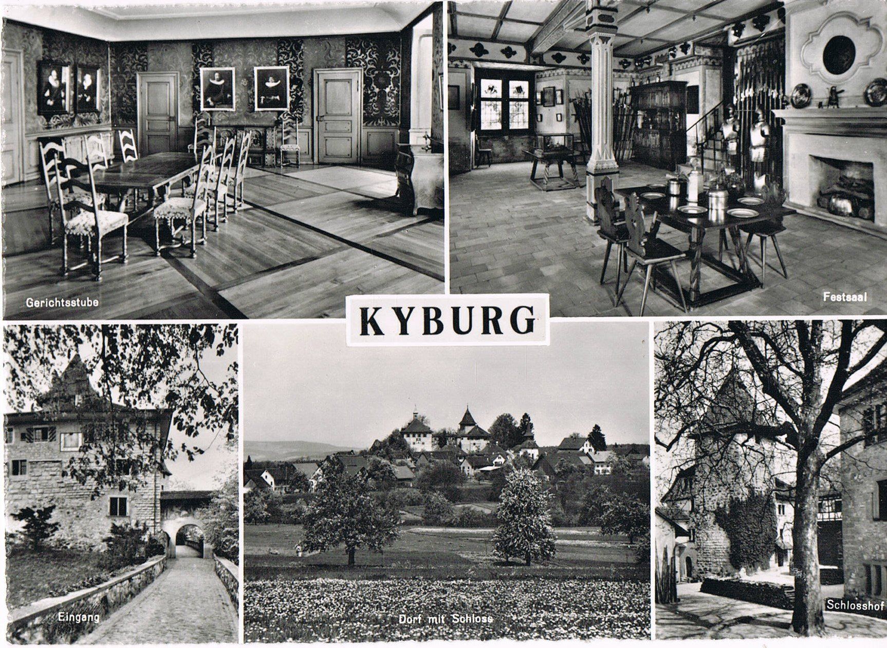 Ansichtskarten: Schloss Kyburg, 5-Bilder-AK – Gebraucht aus Buchs AG von Baerfisch
