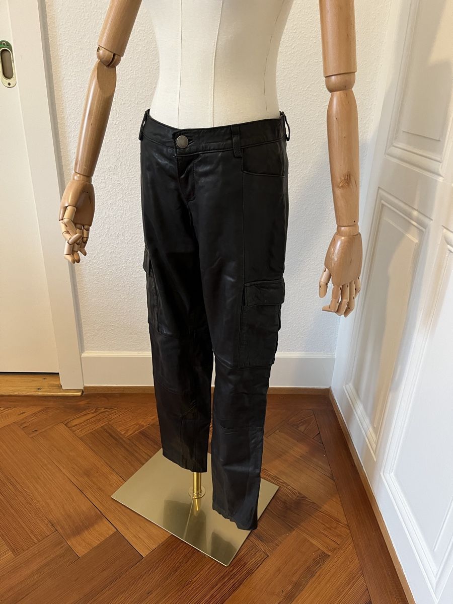 Maje Pantaloni: MAJE Leather Cargo Pants Black Size 40 - Great Style! – Usato da Mies venduto da Nib2011 2