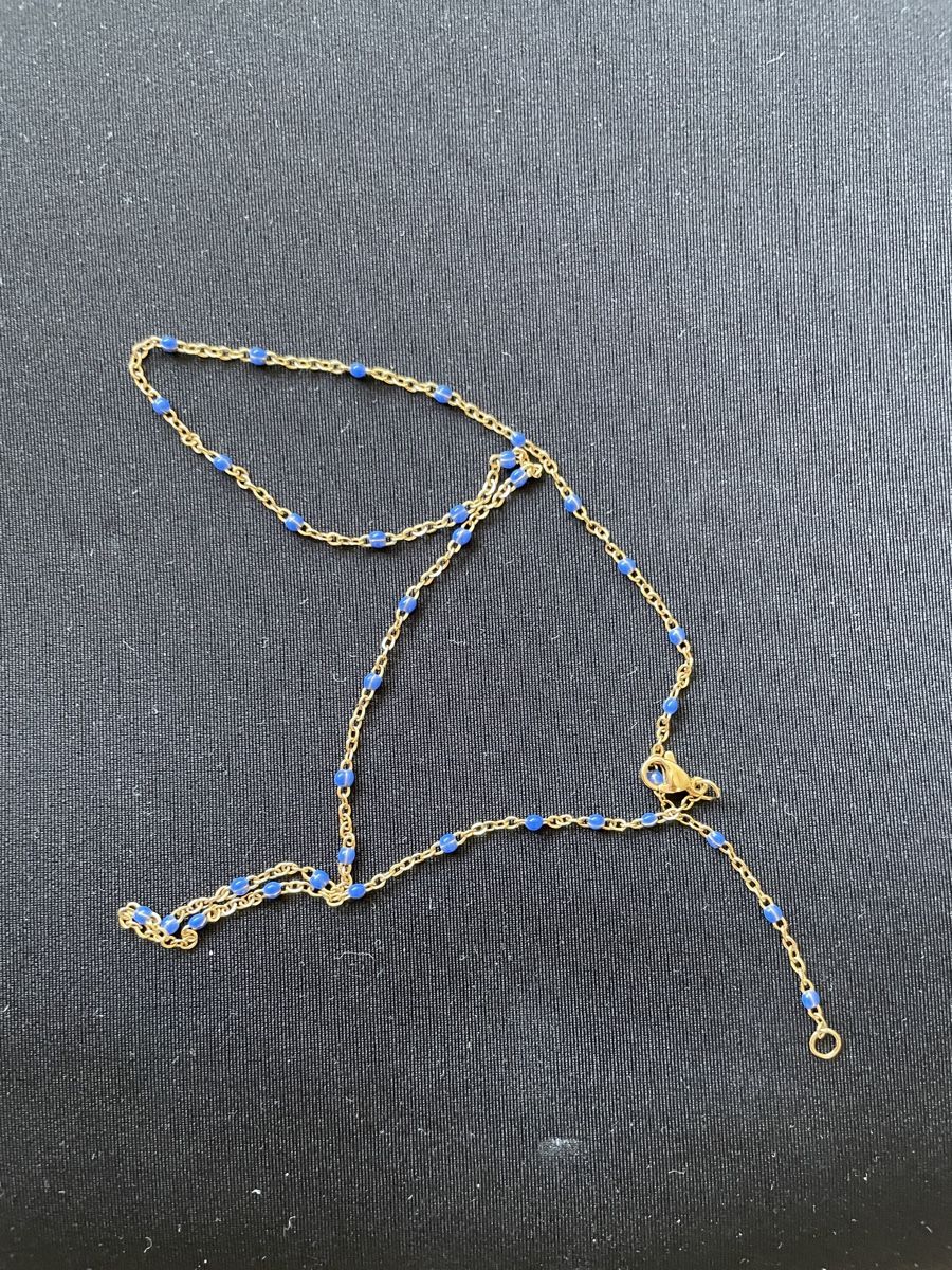 Catenine:  Chain Necklace Blue Beads – Nuovo (secondo la descrizione) da Neuchatel venduto da shi_9fzw 1