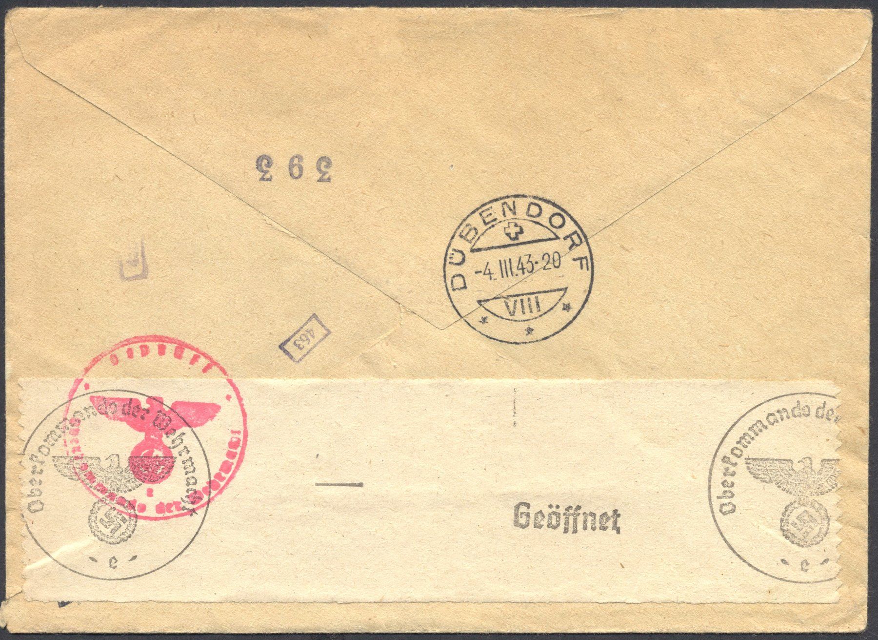 Tutti i francobolli: DR Einschreibe-Luftpostbrief Dübendorf Archiv Fluggeschichte – Usato da Berlin venduto da philakontor 1