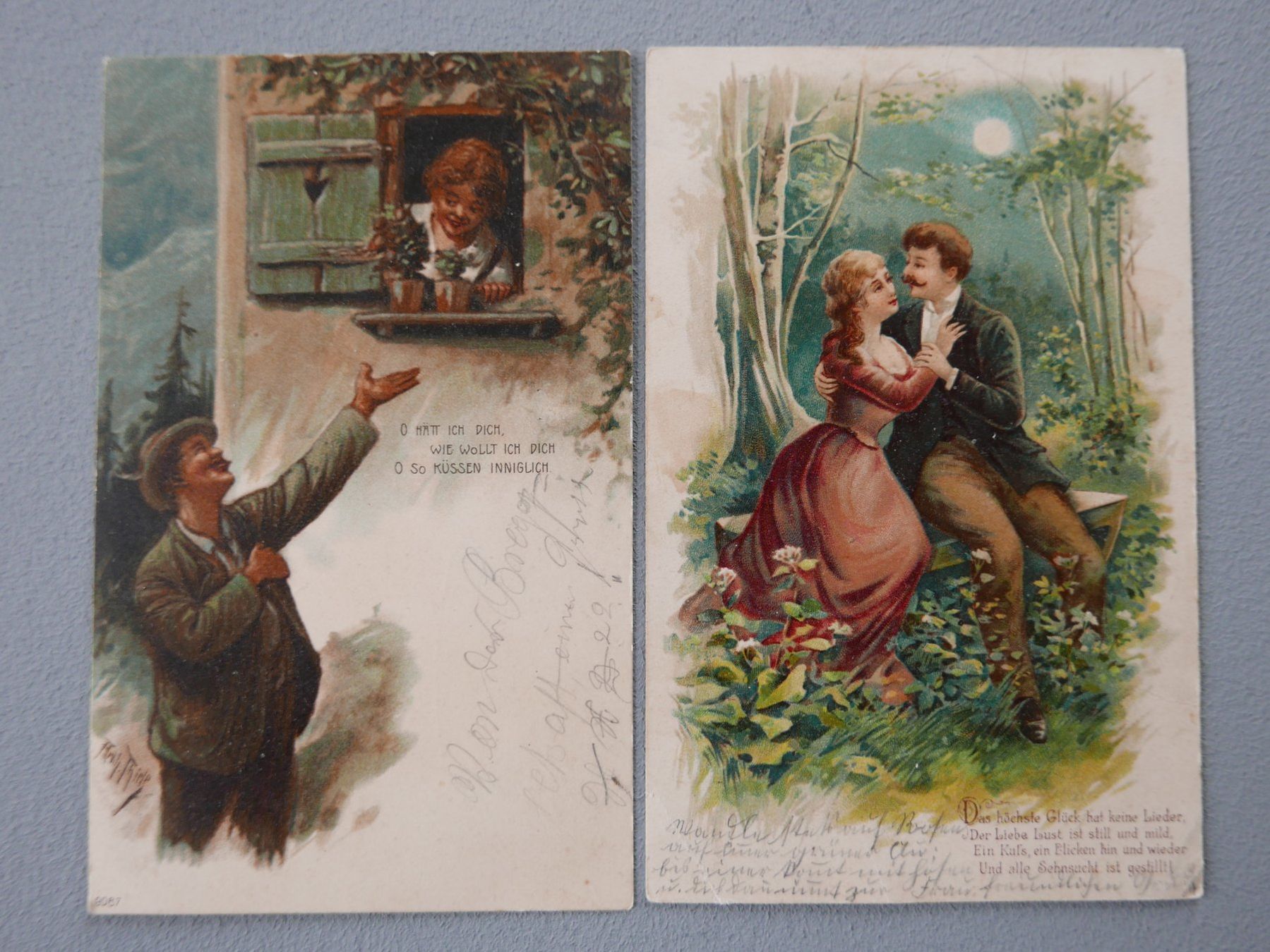 Cartoline postali: 7 ALTE ANSICHTSKARTEN JUGENDSTIL LIEBESPÄRCHEN – Usato da Balgach venduto da Zwischenraum 3