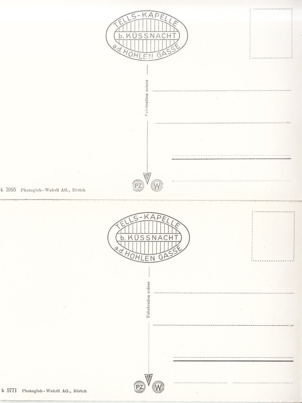 Cartoline postali: Tellskapelle, ca. 1950, 2 Karten – Usato da Bürglen TG venduto da StampGraf 1