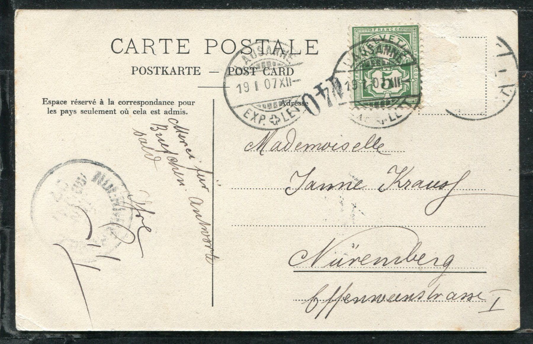 Ansichtskarten: SION - Chapelle  St. Théodule  1907 – Gebraucht aus Aarau von kufi44 1