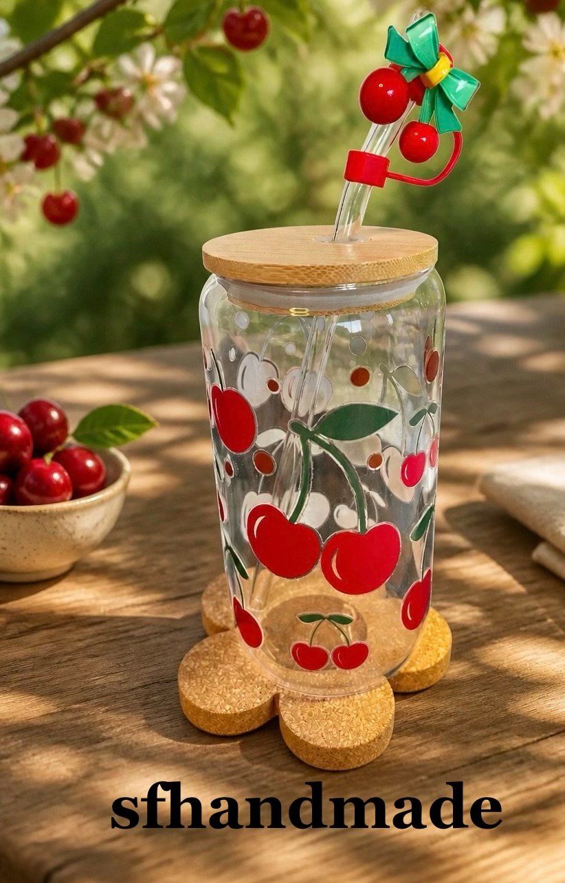 Gläser: 🍒Cherry Breeze 🍒 Trinkglas- sfhandmade – Neu (gemäss Beschreibung) aus Baar von sfhandmade