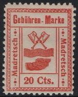 20 Cts. Fiskalmarke der Gemeinde MADRETSCH