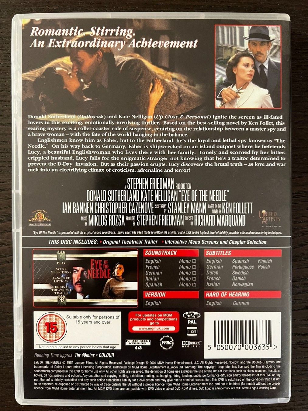 Alle DVDs: Eye of the Needle – Gebraucht aus Zürich von FilmFreunde 1