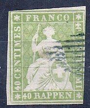 Tutti i francobolli: RAPPEN No. 26Aa ! – Usato da Les Verrières venduto da Scampi0