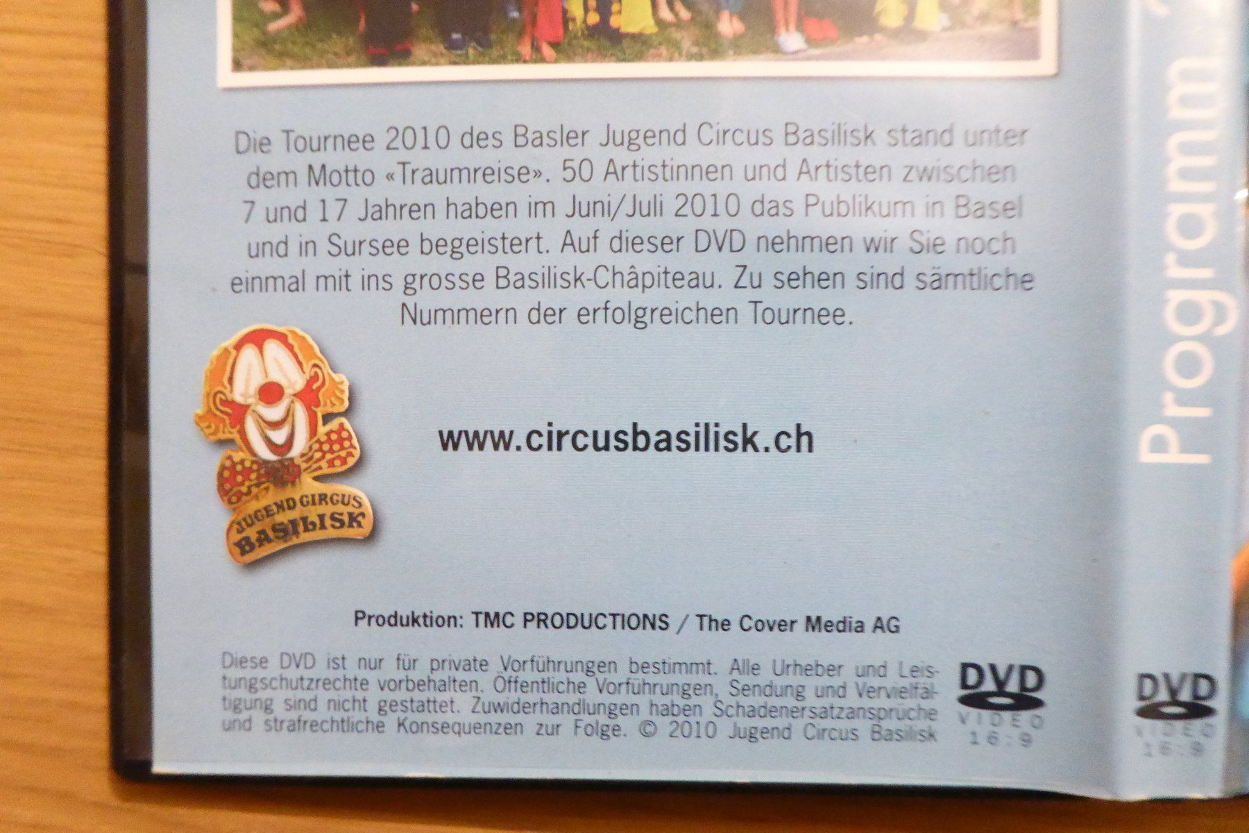Alle DVDs: Circus Basilisk Programm 2010 Traumreise Zirkus Kinder – Gebraucht aus Allschwil von Summelsarium 2