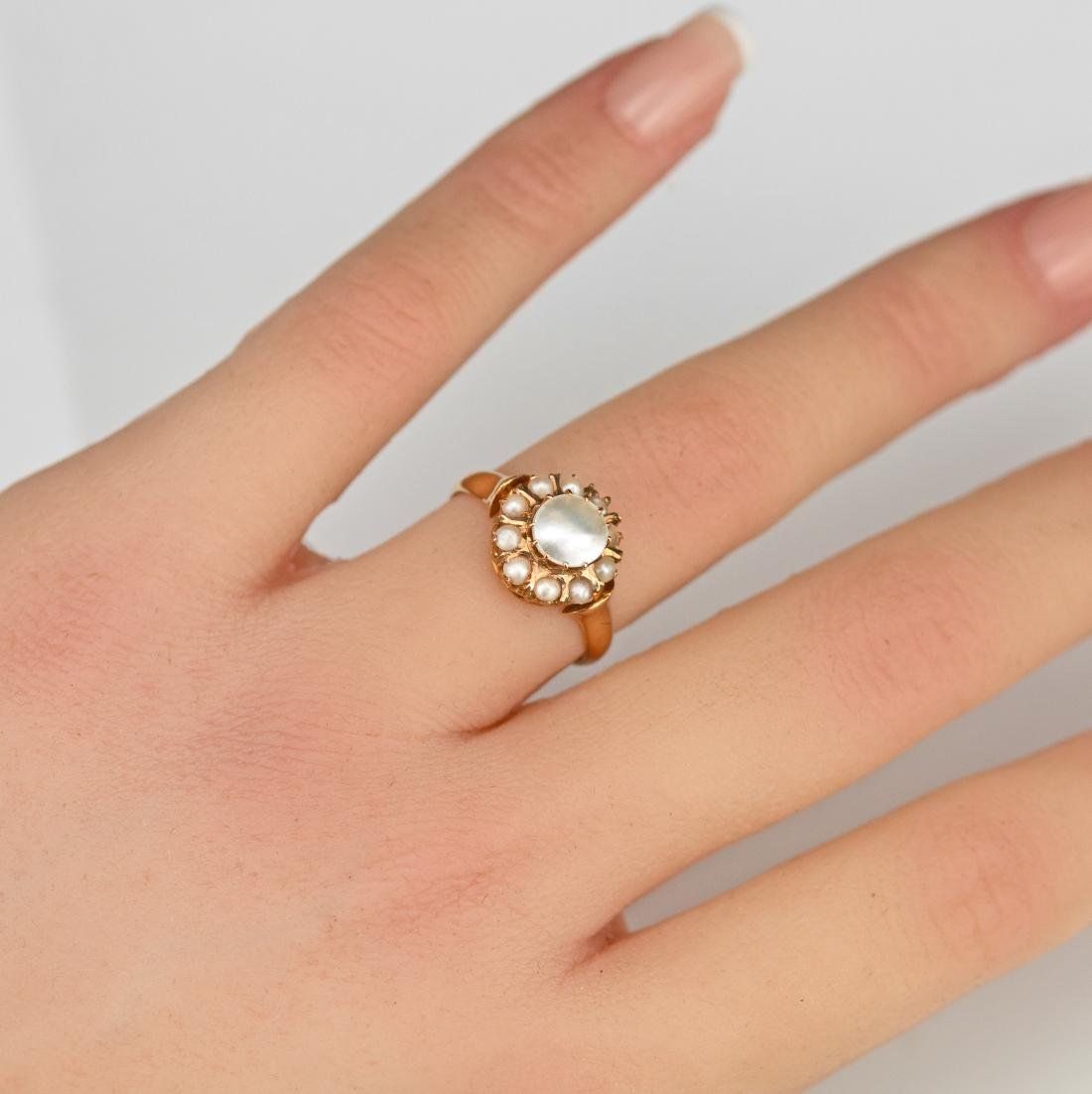 Anelli: Antiker Ring aus Roségold und Perlen – Usato da Lugano venduto da Historianlugano 1
