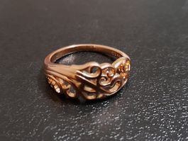 Ring mit Zirkonia, vergoldet 585, 2.5g, size 8