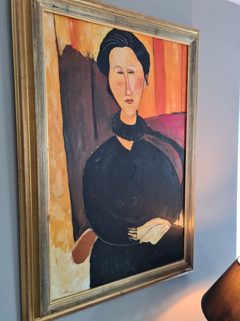 Dipinti: Grosses Portrait Gemälde n. Amadeo Modigliani – Usato da Rotkreuz venduto da Dobermann5