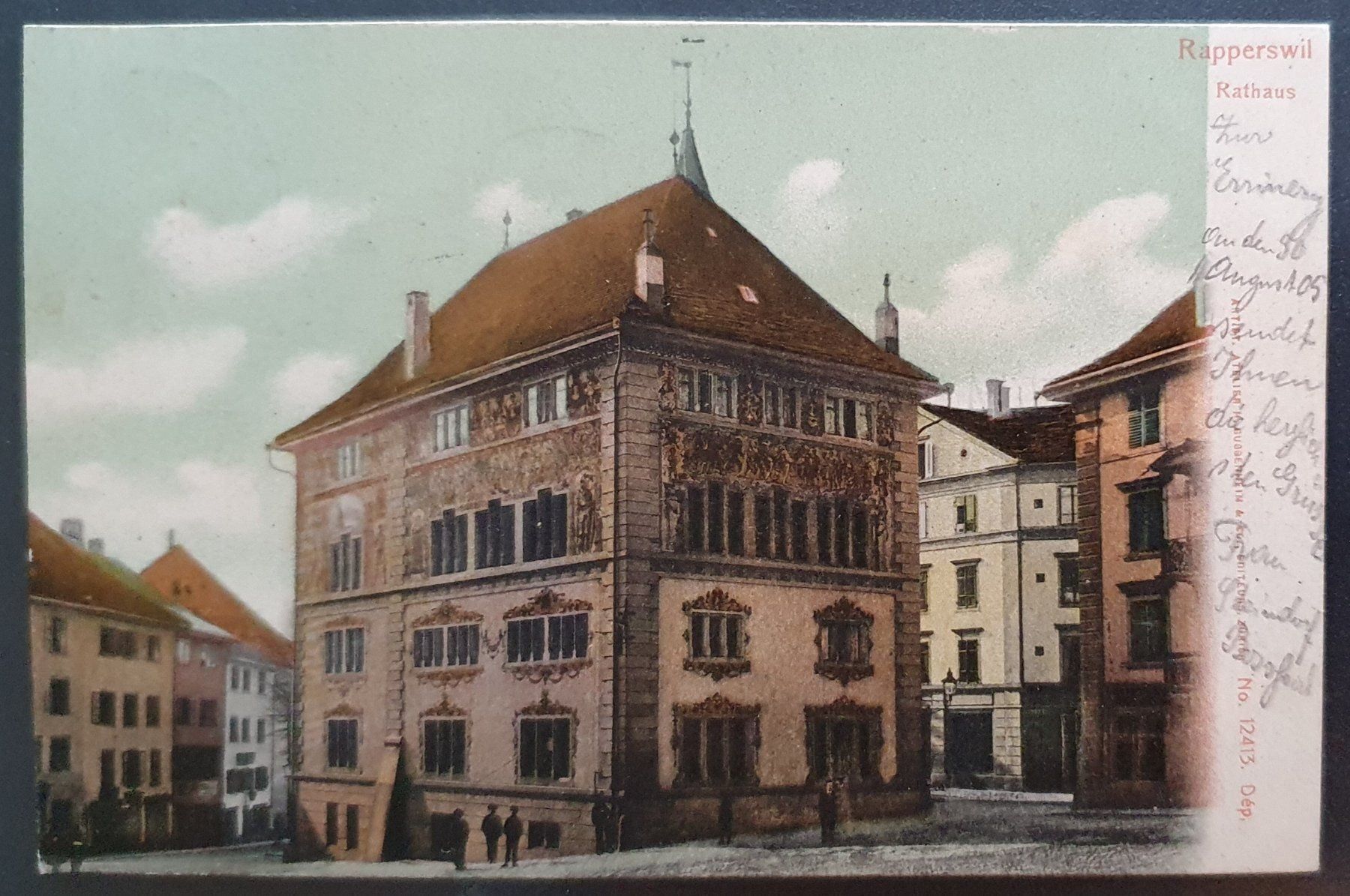 Ansichtskarten: Rapperswil - Rathaus 1905 – Gebraucht aus Kreuzlingen von Rschweiz1