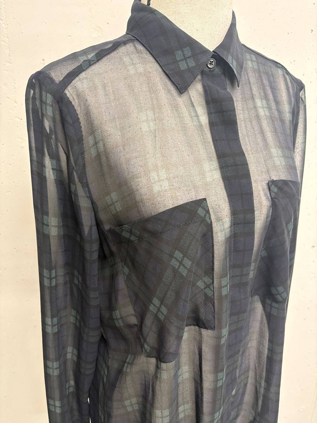 Camicette: McGregor Bluse transparent kariert schwarz Gr. 38 – Nuovo (secondo la descrizione) da Regensdorf venduto da sec_l5cr 2