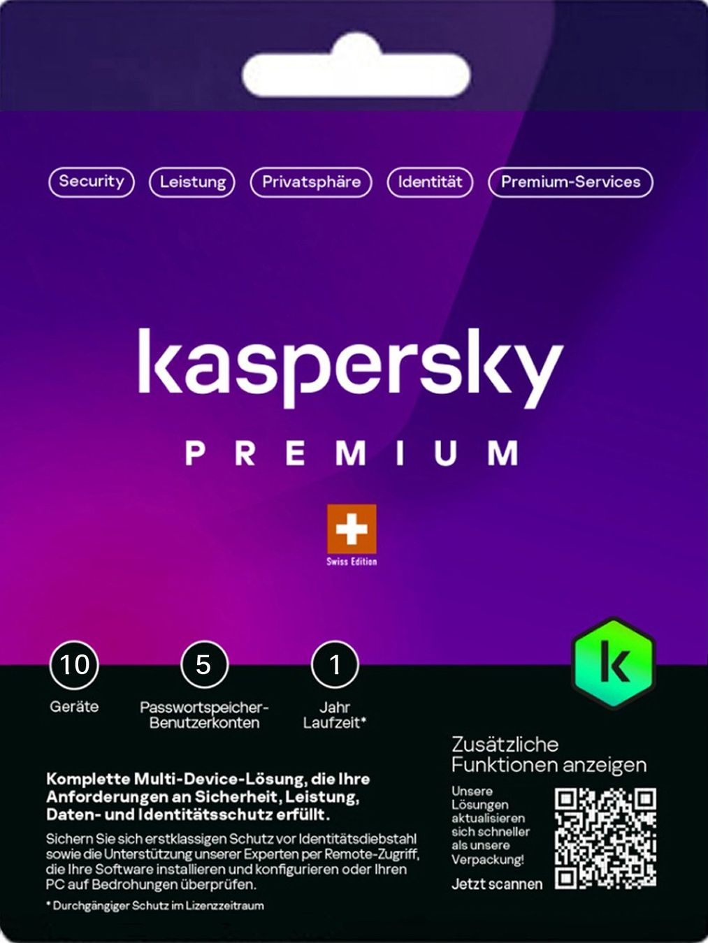 Kaspersky Software: Kaspersky PREMIUM 10PC -  1Jahr NEU – Nuovo (secondo la descrizione) da Zürich venduto da phili11