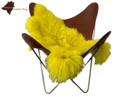 Lammfell Teppich Yellow