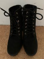Damen Stiefeletten schwarz Schnürung neuwertig