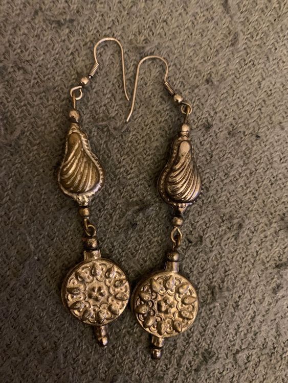 Boucles d'oreilles vintage dorées demi-lune années 80. - Boutique Vintage