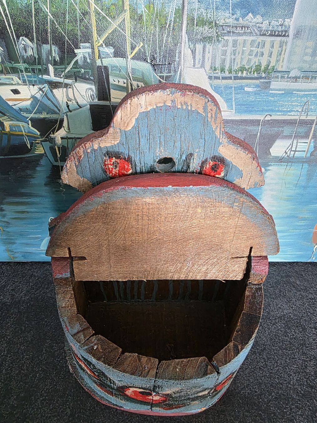 Barattoli: Boîte à sel décorative, bois peint, style campagnard – Usato da Collonges venduto da 2D_Collector 2