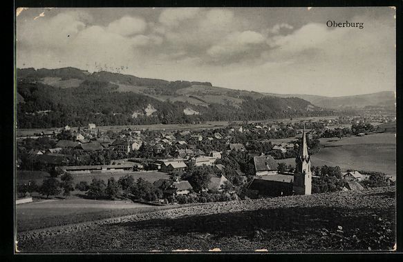 Cartoline postali: AK Oberburg, Totalansicht mit Kirche – Usato da Berlin venduto da bartko-reher