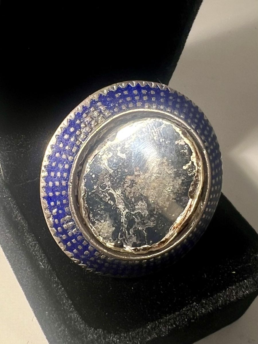 Anelli: Bague MULTAN argent a émail bleu  profond, pièce rare – Usato da Genève venduto da DELIRBEADS 1