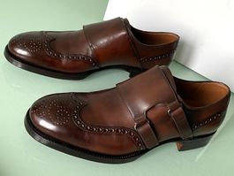 ERMENEGILDO ZEGNA XXX Couture Monk BraunLeder Schuh 41.5 NEU